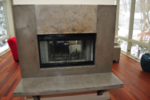 Concrete fireplace surrounds